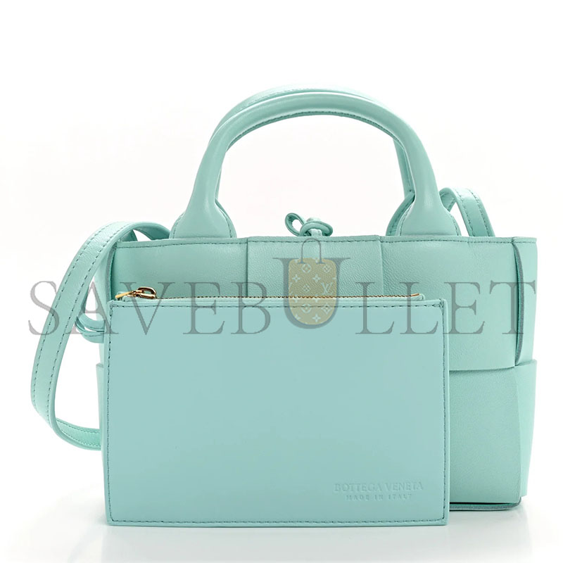 BOTTEGA VENETA NAPPA MAXI INTRECCIATO MINI ARCO TOTE CELADON 709337VCQC23927 (25*16*8cm)